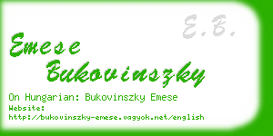 emese bukovinszky business card